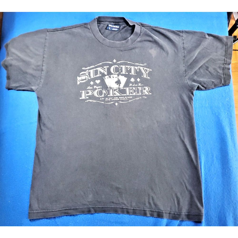 Vintage Aeropostale Sin City Las Vegas POKER T-Shirt Men's Size Large